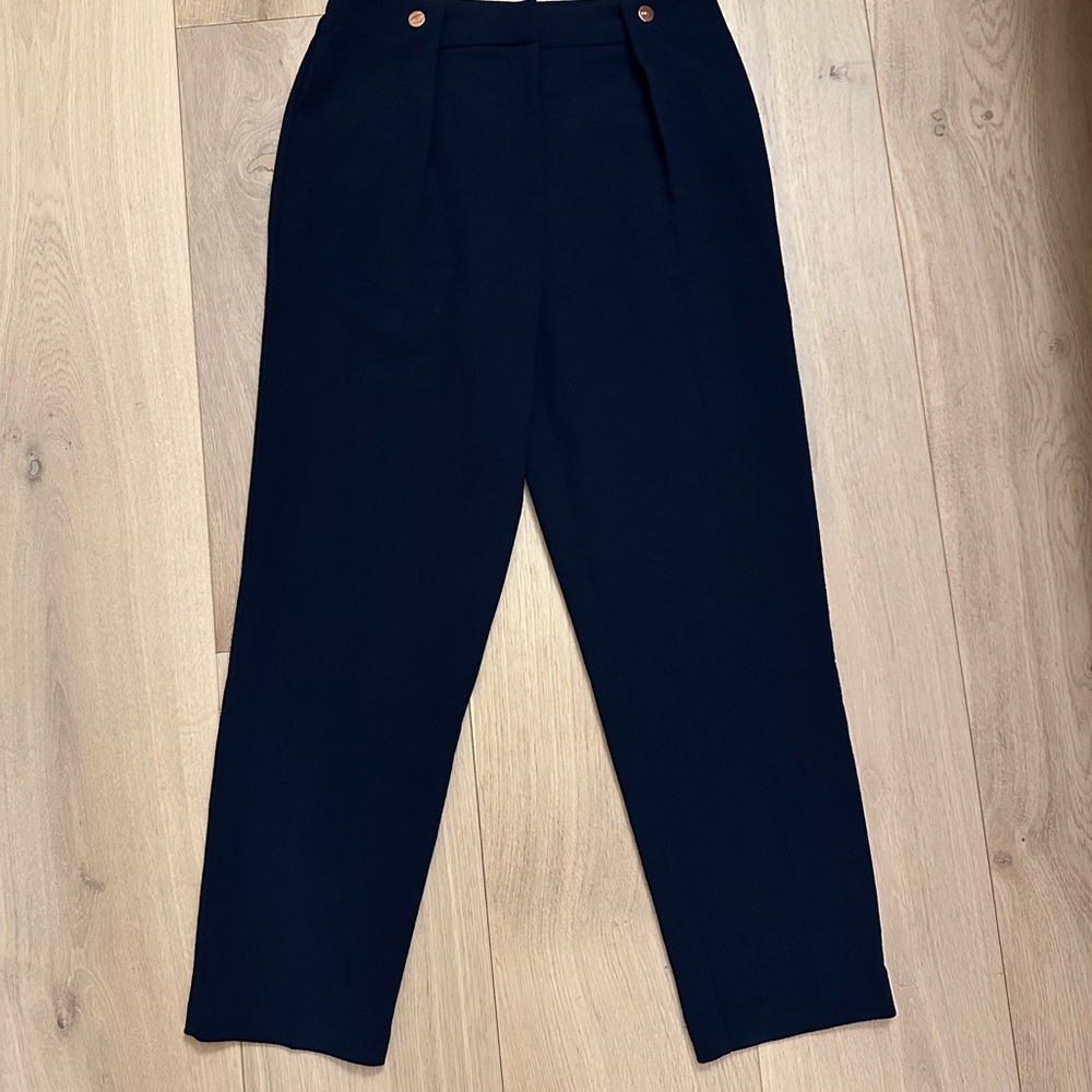 Cropped Navy Blue Trousers